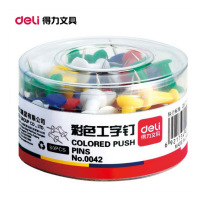 Deli 0042 color I-shaped nails tacks message board drawing pushpins office binding supplies