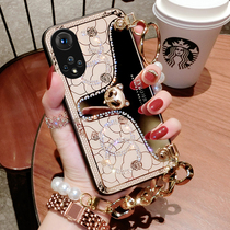 Meihu 2021 mirror pearl chain is suitable for Huawei Glory 50 mobile phone shell anti-drop new products All-inclusive lens net celebrity 50pro womens high-end sense silicone niche fashion trend brand European and American ins