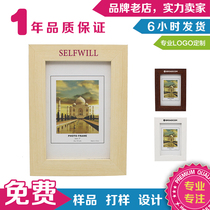 5 inch solid wood minimal photo frame frame can print logo campaign promotional exhibition small gift