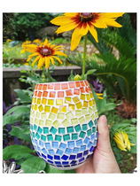 Handmade DIY mosaic large glass hydroponic vase material package Hyacinth bottle boy activity self-made