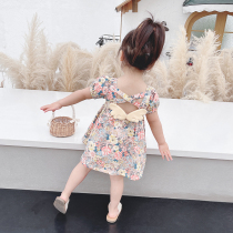  Girls floral dress summer 2021 new childrens clothing net red summer clothes childrens western style skirt baby princess skirt