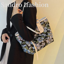 Chao brand women bag 2021 New Fashion large capacity Hand bag shoulder Joker Monet oil painting bag soft leather mobile phone bag
