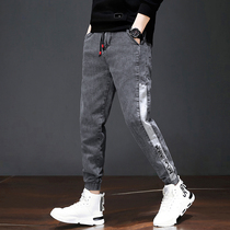 Spring mens section 90% jeans Mens tide cards Elastic Korean version with small leggings The mens pants in the spring and autumn