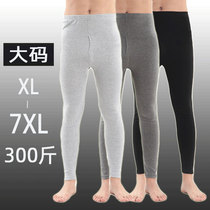 Mens fat plus size autumn pants thin cotton warm pants single piece pants solid color elastic high waist leggings