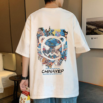 Summer port Wind Devil Smiley Face Short Sleeve T-Shirt Men Inn Trend Easy Couples Half Sleeve Casual Compassionate Clothing Thin