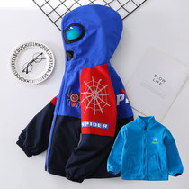Childrens assault clothes boys jacket detachable autumn and winter clothes boys plus Velvet Spider-Man three-in-one Altman clothes