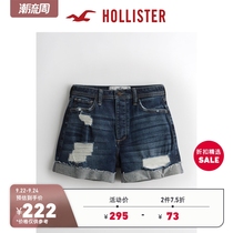Hollister2021 spring new high waist mommy denim shorts (3 inches inside seam) female 308710-1