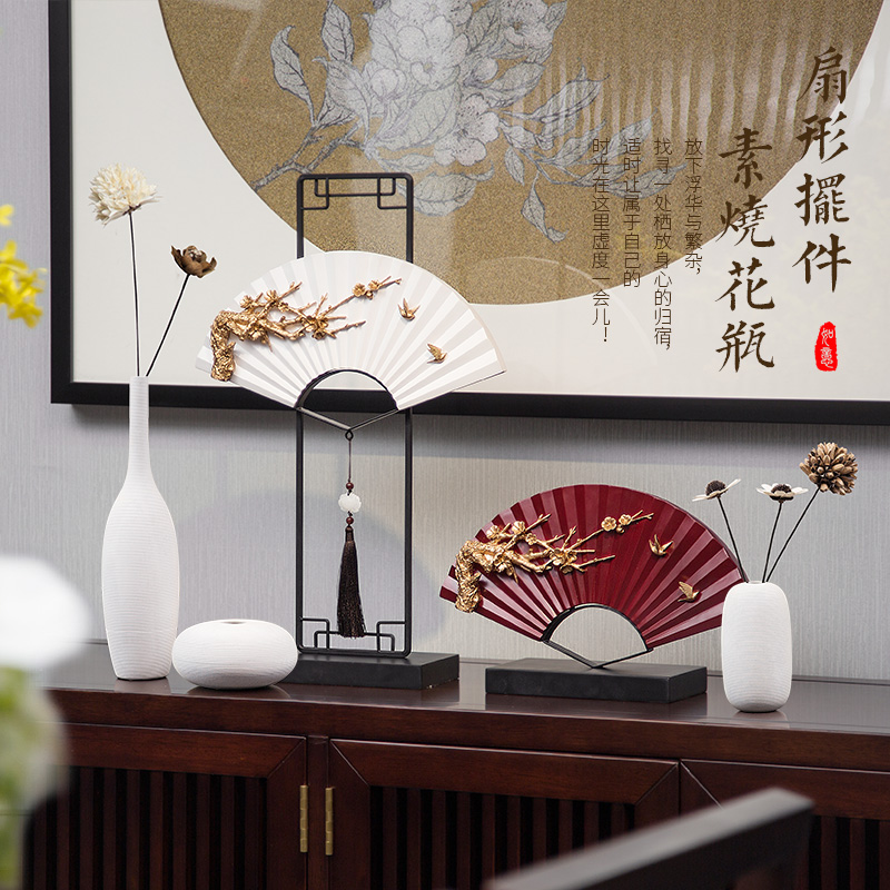 New Chinese Chan Po Gujia Ancient Style Living Room TV Cabinet Ceramic Vase Wine Cabinet Home Decorations