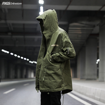 Yu Wenle Street Tide Brand Military Wind Front Short and Rear Long Long Hood Windbreaker Men Loose M51 Jacket