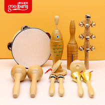 Kindergarten Orff percussion instrument Log set Toy teaching aid castanets Sand hammer tambourine Triangle iron double sound tube