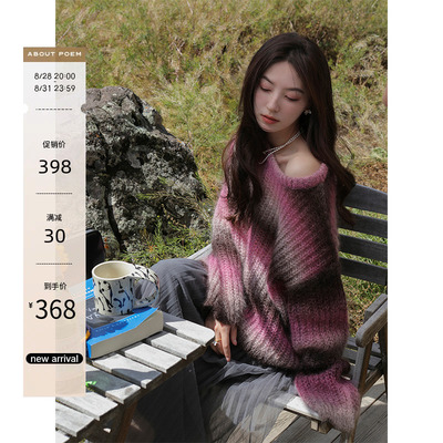 taobao agent Autumn sweater, top, round collar, gradient