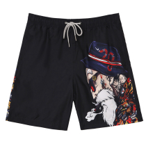 Can go to water men quick-drying beach pants hot spring swimming pants cartoon loose size five-point pants holiday leisure big pants