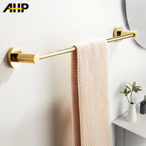 Toilet Hair Towel Rack Free Of Punch Toilet Light Lavish Single Pole Bathroom Stainless Steel Slippers Rack Gold rack containing shelf