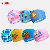 Childrens swimming cap girl cartoon comfortable cloth hat baby swimming elastic hat girl primary school swimming pool equipment
