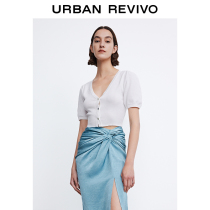 UR2021 Spring Summer New Products Womens Dress Minimalist Casual Short Lantern Sleeves Thin knitted jacket WH16S9DN2000
