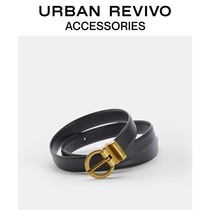 URBAN REVIVO2021 Spring New Lady Accessories Bull Leather Fashion Belt AW02TA5N2004