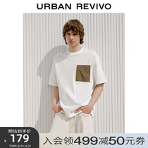 UR 2023 Summer New Mens Leisure Fashion Coloring Pocket Relax Short Sleeve T-shirt UMF432022