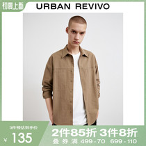 UR2021 Autumn Winter New Pint Mens Clothing Casual Trend Muscular Sense Loose Long Sleeve Cardigan Shirt ML31R2BF2000