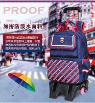 RUIPAI Rui brand childrens male telescopic lever bag Primary School students 1-3-6 grade backpack dual use