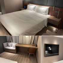 Hotel bed furniture standard room full hotel queen bed custom apartment room double bed B & B suite bed TV cabinet