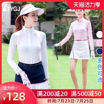 Spring and summer golf clothing womens quick-drying long-sleeved sunscreen ball clothes T-shirt anti-light shorts skirt suit