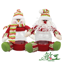 Christmas small ornaments doll transparent plastic candy jar decoration chocolate box children Christmas gifts