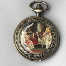 Antique pocket watch clamshell mens Republic of China old-fashioned watch Classical clockwork mechanical watch decorative pendant copper watch