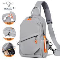 Backpack mens messenger bag waterproof canvas mens bag fashion trend mobile phone small bag oblique shoulder bag chest bag shoulder bag