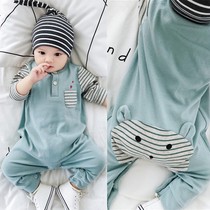 French Jacadi kid baby jumpsuit spring and autumn baby climbing clothes newborn full moon year old outer clothing soft