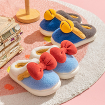 Childrens cotton girls parent-child family baby home shoes thick warm mao tuo xie autumn and winter boy