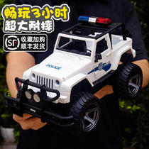 Double eagle large remote control police car toy Children Jeep off-road vehicle charging dynamic climbing car boy birthday gift