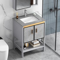 Space aluminum floor-standing rock board wash basin toilet washbasin cabinet combination wash table small apartment ceramic household