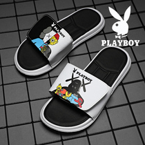Floral Playboy slippers mens summer outwear thick-bottom dinghy-lined cool drag sports non-slip beach sandals men s