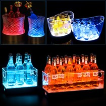 Bar glowing ice bucket LED beer frame ingyuan ice bucket acrylic champagne bucket ice grain bucket KTV beer tray commercial