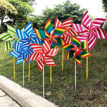 Xibao 21 30cm stripe 6 six-leaf hexagonal windmill Kindergarten real estate attractions decoration Childrens toys Sports games