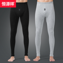 Hengyuan Xiangqiu pants mens pure cotton wool pants loose line pants with bottom trendy lining pants tight and thin and warm autumn and winter