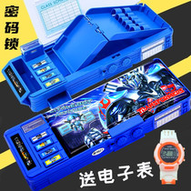 Transformers Primary School students multi-functional stationery box childrens kindergarten pen case large capacity simple pencil box Iron Man boy trend personality high-value pen bag storage automatic creative Net Red