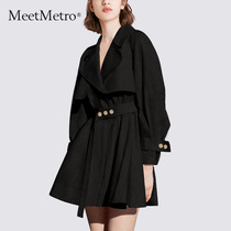 MeetMetro Mayer small man windbreaker womens short 2021 autumn temperament age age waist slim coat