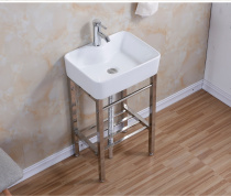 Small-sized wall-type wash basin toilet floor bracket wash table ceramic simple balcony household washbasin
