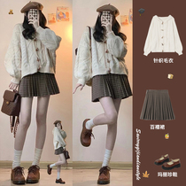 Womens 2021 New early autumn gentle salt wear lazy sweater autumn and winter two-piece dress