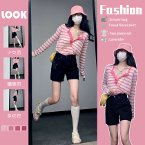 Early Spring Big Code Womens Dress 2022 New Summer Advanced Sensation Slim-skinny wearing a light cooked blouse two-piece suit