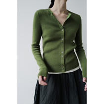 Cashmere Ribs Cadigan pure Cashmere pit collar slim cardigan Consini Adelphi