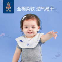 Diai saliva towel summer thin baby bib Baby bib type bib pure cotton waterproof and anti-spit milk cartoon