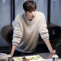 Cashmere sweater mens round neck thick mink sweater loose youth Korean winter trend knitted chickenbird sweater