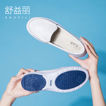 Nurse Shoes Women Summer Days Soft Bottom Breathable Deodorant Non-Tired Feet Comfort Genuine Leather No Smelly Feet Flat Medical Shoes