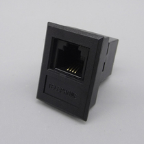 Black phone straight-through module with bracket CAT3 voice phone line socket RJ11 dual-head in-line module