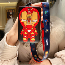 Iron man spider-man card set Subway bus student meal card Citizen card Pick-up card Lanyard key boys halter neck