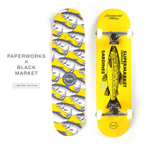 PAPERWORKSxBLACKMARKET]Original canned pattern cooperation professional double-up maple skateboard