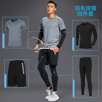 Badminton Suit Mens Sport Suit Tennis Spring Fall Long Sleeve Long Pants Speed Dry Clothing Table Tennis Training Gear