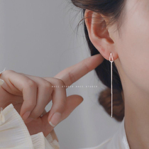 925 Pure Silver Drop Earline Creative Design Sense Earrings Girls small crowd temperament Brief South Korean personality The tide